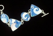 Blue and White Swirl Bracelet